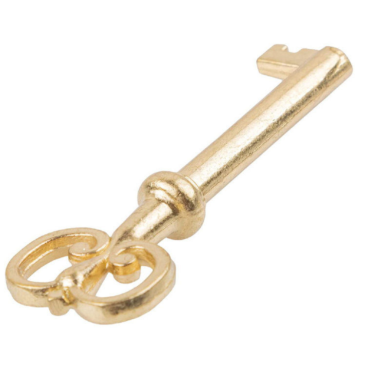 UNIQANTIQ HARDWARE SUPPLY Brass Plated Hollow Barrel Skeleton Key for